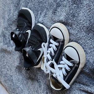 Toddler Black Converse and Nike Shoe Bundle Size 7